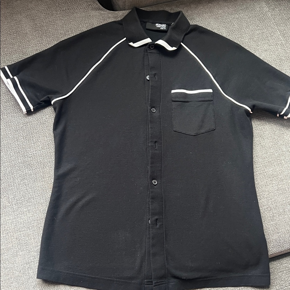 Murano Black Slim Fit Polo
